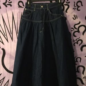 Vintage Denim Midi Skirt